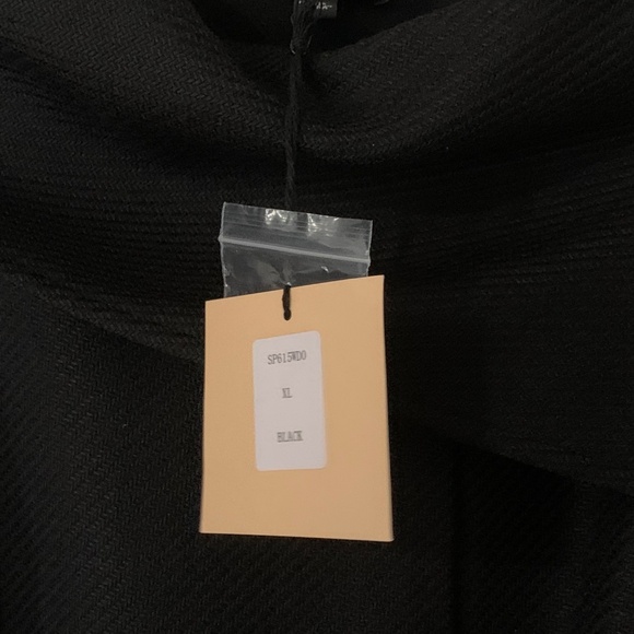 NWT Unique Vintage/Smak Parlour XL/14 Black Tweed Funnel Neck Fit & Flare Dress - Picture 6 of 7